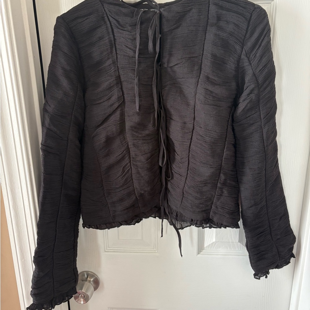 Zara Textured Black Women's Blazer